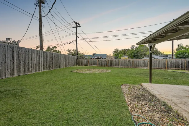 a view of a backyard with a garden and plants