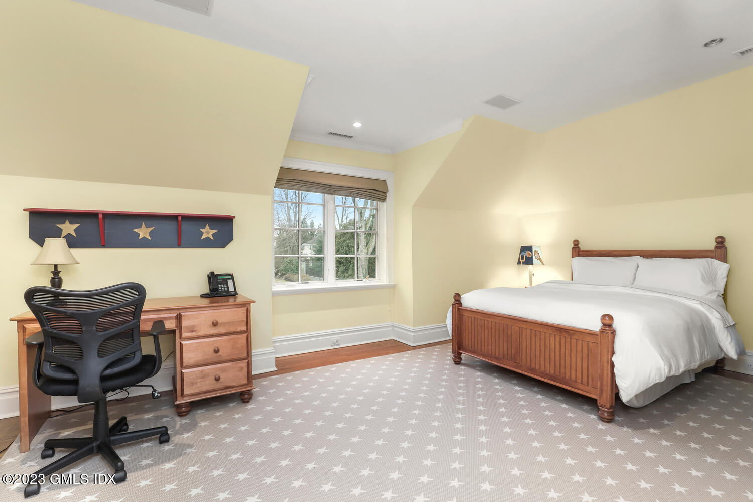 1300 Rock Rimmon Road Stamford, CT 06903 - Photo 19 of 34 a spacious bedroom with a bed and a chair