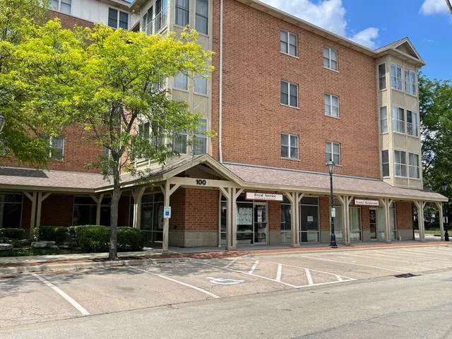 a front view of a building