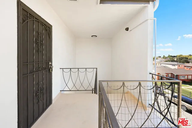 a view of a city from a balcony