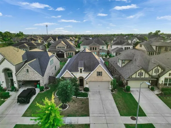 an aerial view of a house