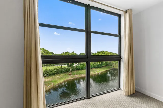 a view of a glass door