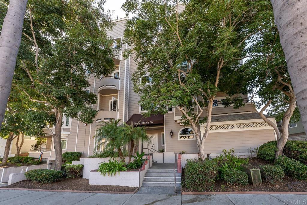 3666 Third Avenue, Unit 202 San Diego, CA 92103 - Photo 29 of 31 a front view of a house with garden