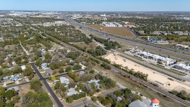 an aerial view of a city
