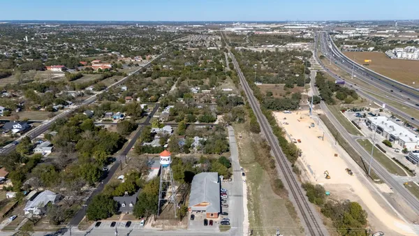 an aerial view of a city
