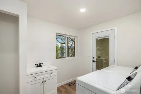 a room with a bed and a window
