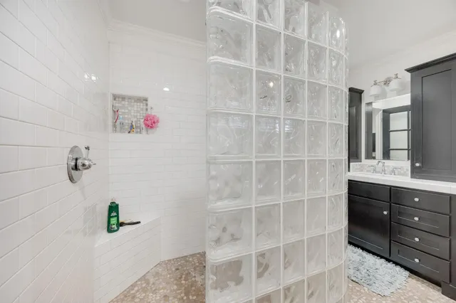 a view of a porch with chairs and tables