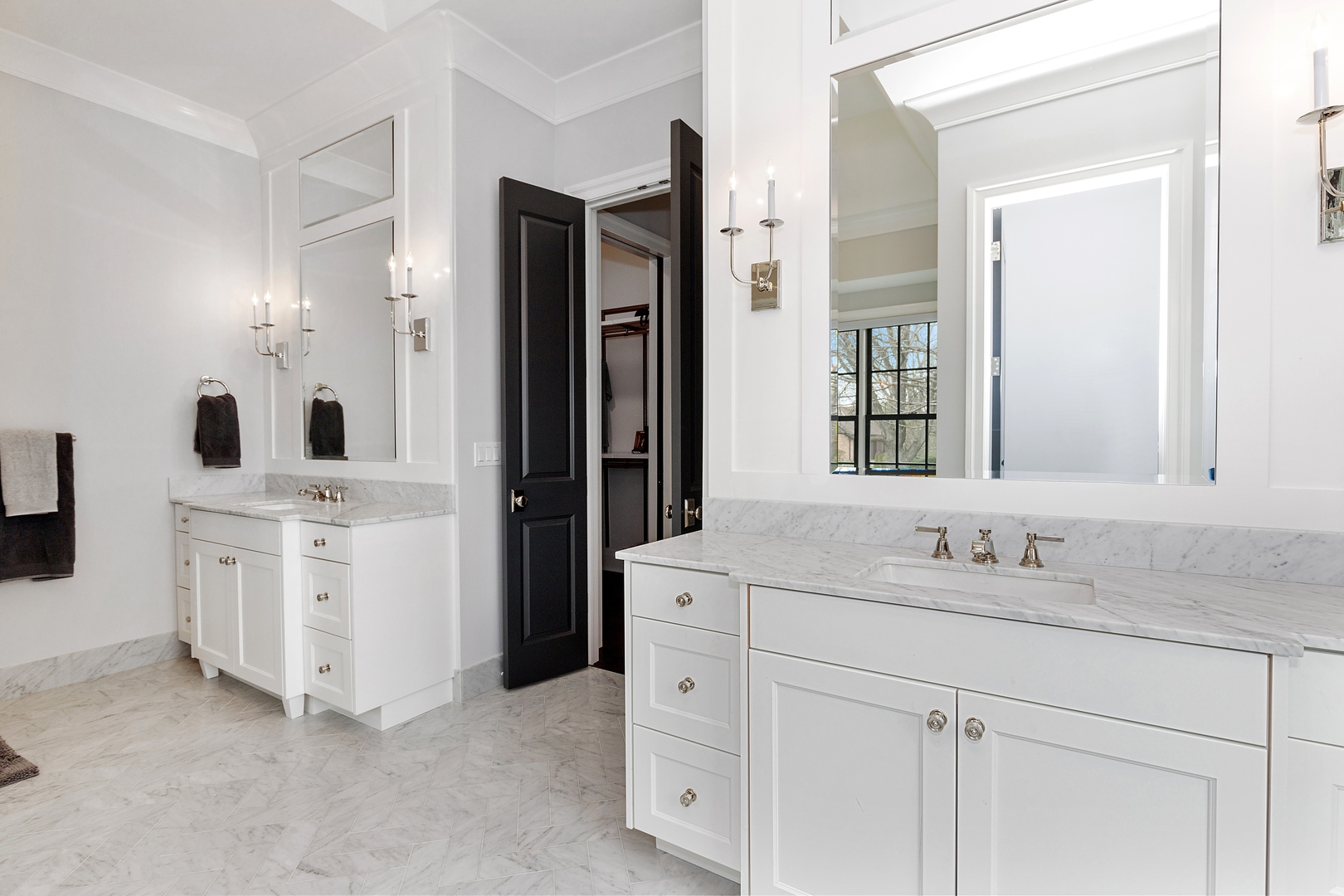 152 North Ridge Road Lake Forest, IL 60045 - Photo 16 of 23 a bathroom with a double vanity sink and mirror
