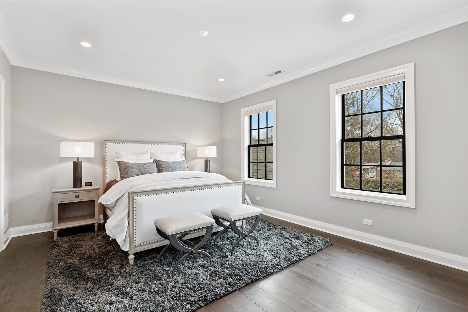 152 North Ridge Road Lake Forest, IL 60045 - Photo 18 of 23 a bedroom with a bed wooden floor and window