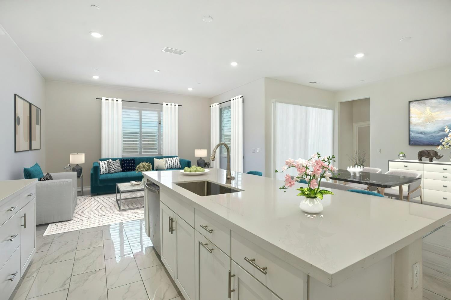 3742 Haymaker Way Sacramento, CA 95835 - Photo 37 of 39 a kitchen with a sink a counter top space and living room
