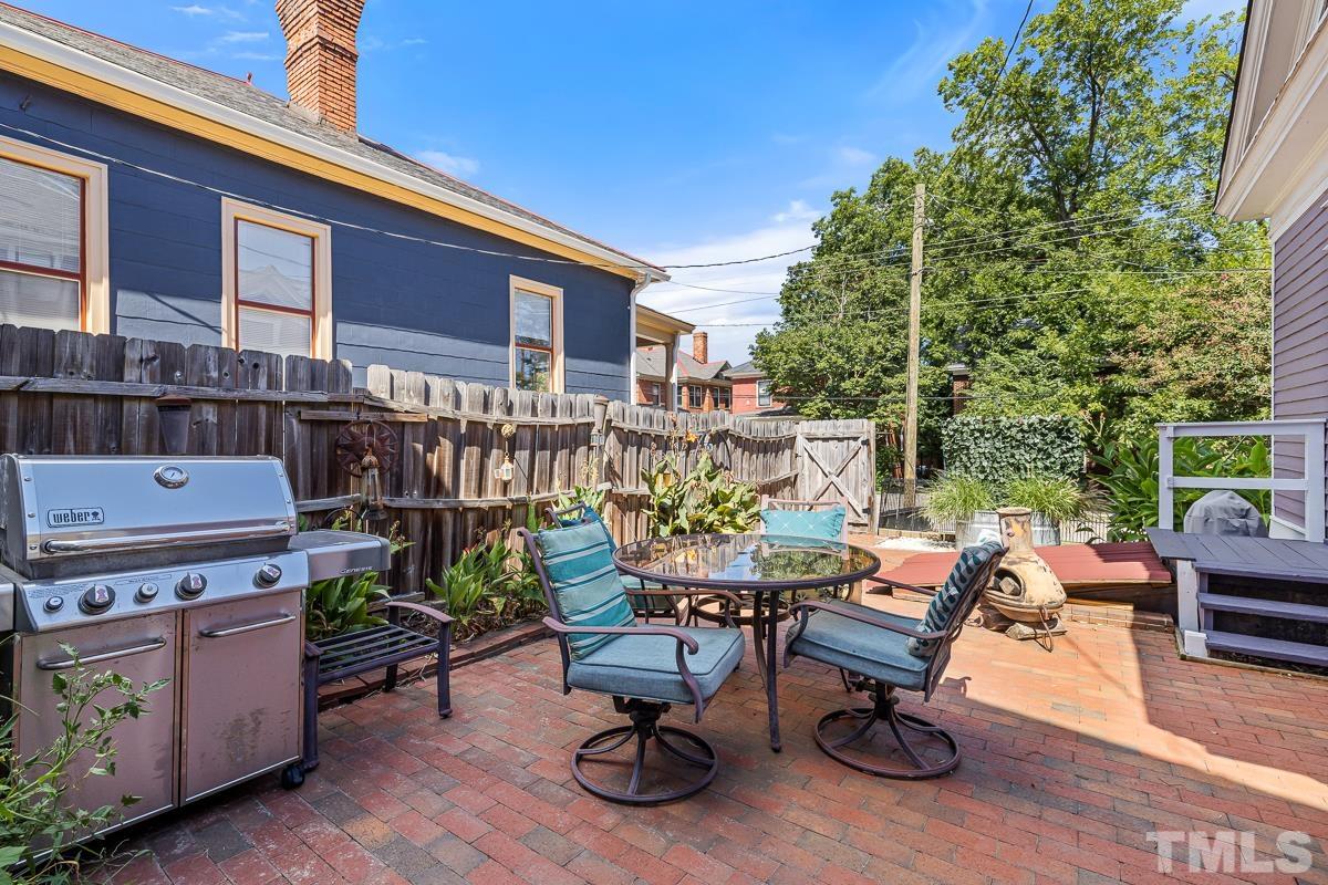 415 New Bern Avenue Raleigh, NC 27601 - Photo 39 of 54 a view of a chairs and table in the back yard of the house