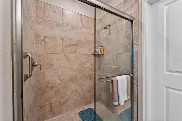 a bathroom with a shower