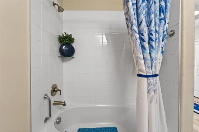 a bathroom with a tub