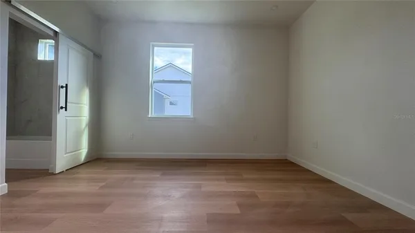 an empty room with a window