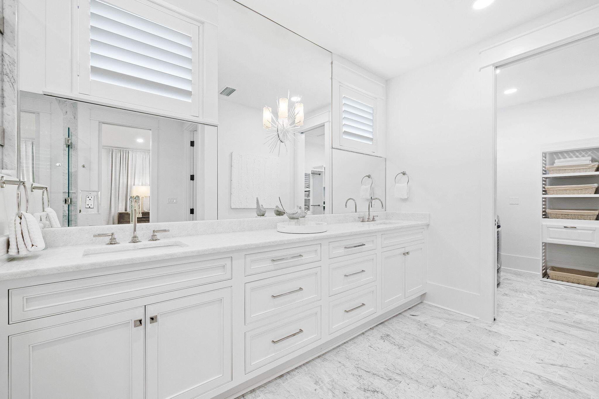 48 Paradise By The Sea Boulevard Inlet Beach, FL 32461 - Photo 82 of 97 a bathroom with double sink and a mirror