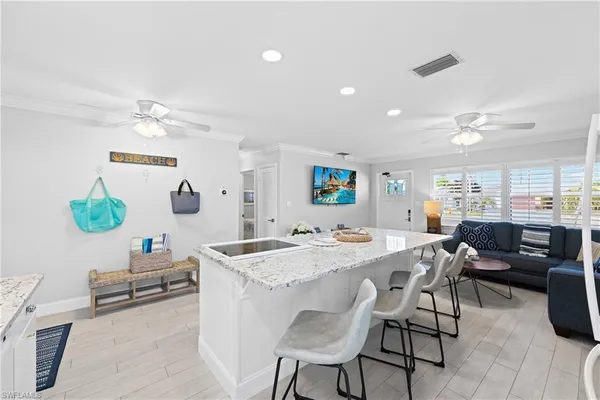 a view of a dining room and livingroom