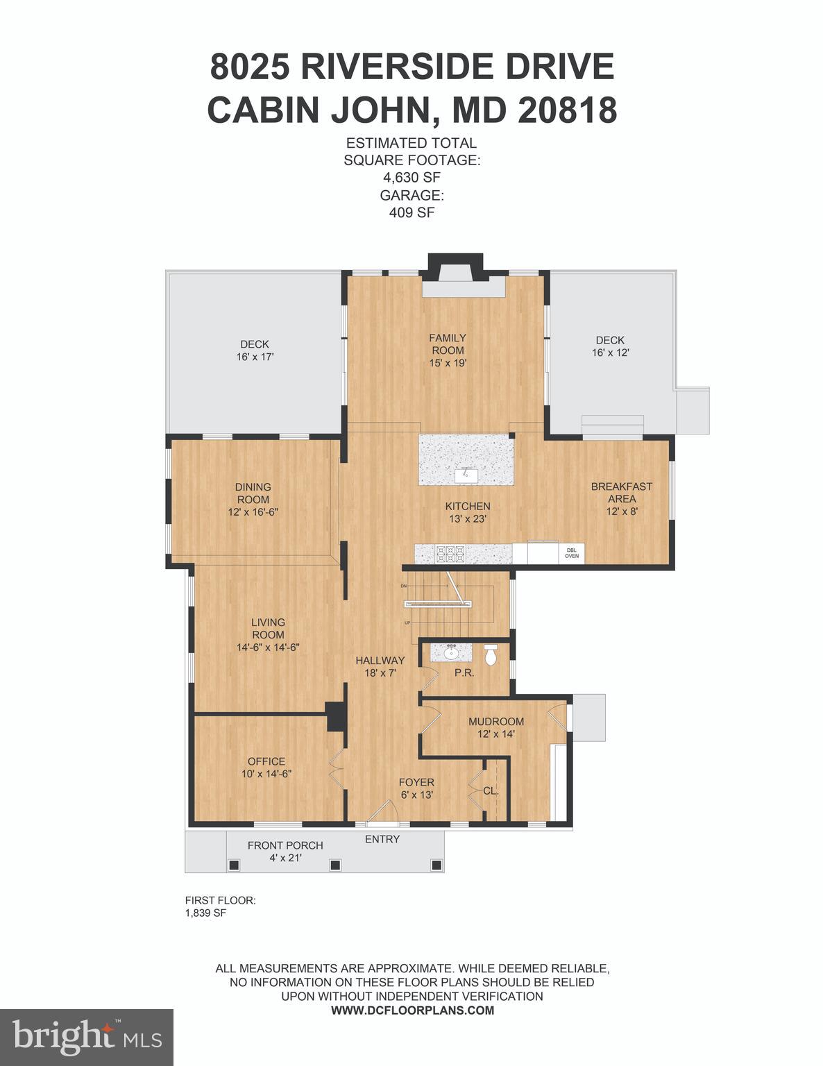 8025 Riverside Drive Cabin John, MD 20818 - Photo 73 of 75 Main Level Floorplan