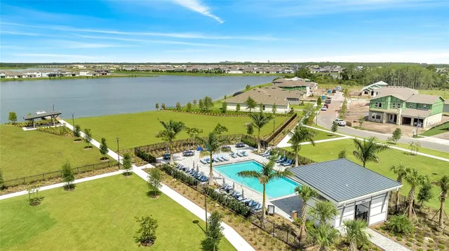 a view of a swimming pool and outdoor space