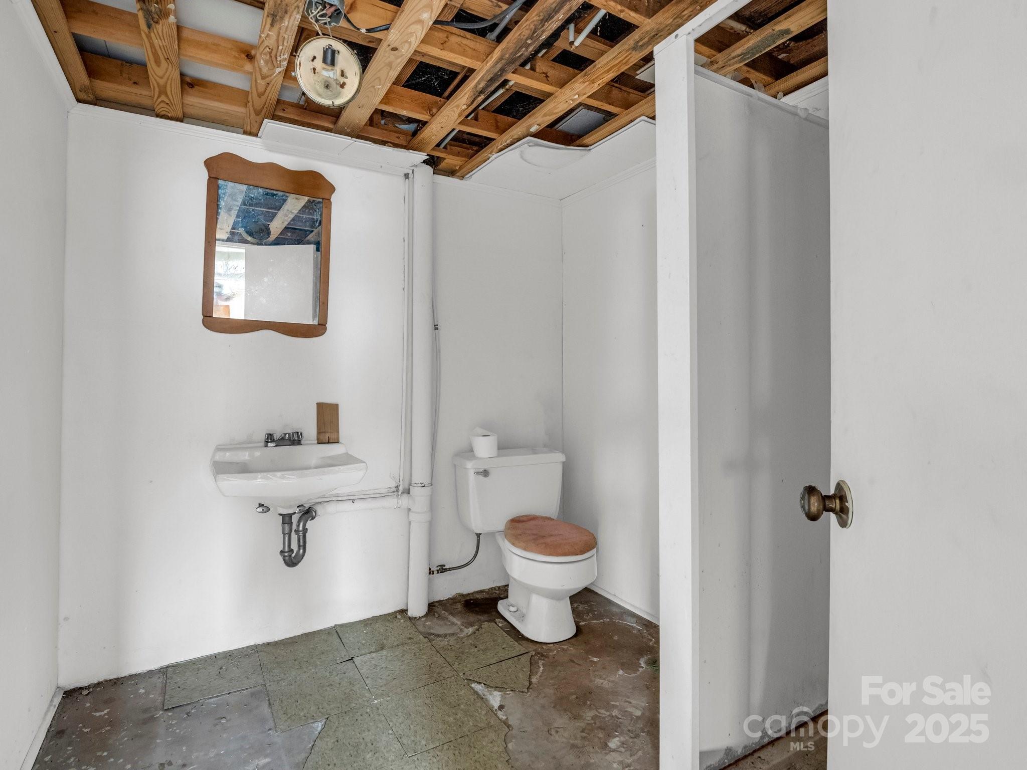 6 Rachel Bell Road Mill Spring, NC 28756 - Photo 29 of 39 a bathroom with a toilet and a sink