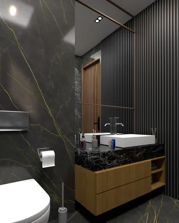 a living room with a large window and a table