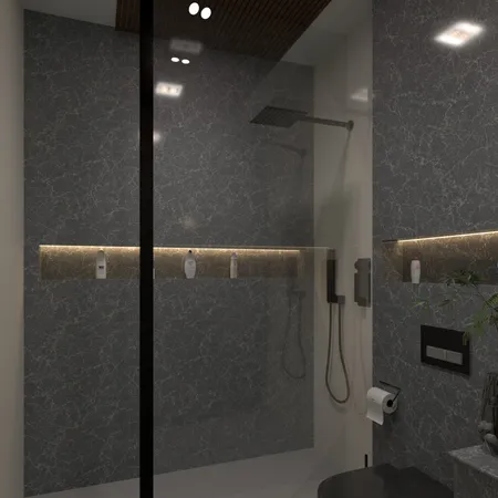 a living room with a couch and a chandelier