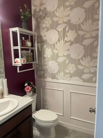 a view of lake with green space