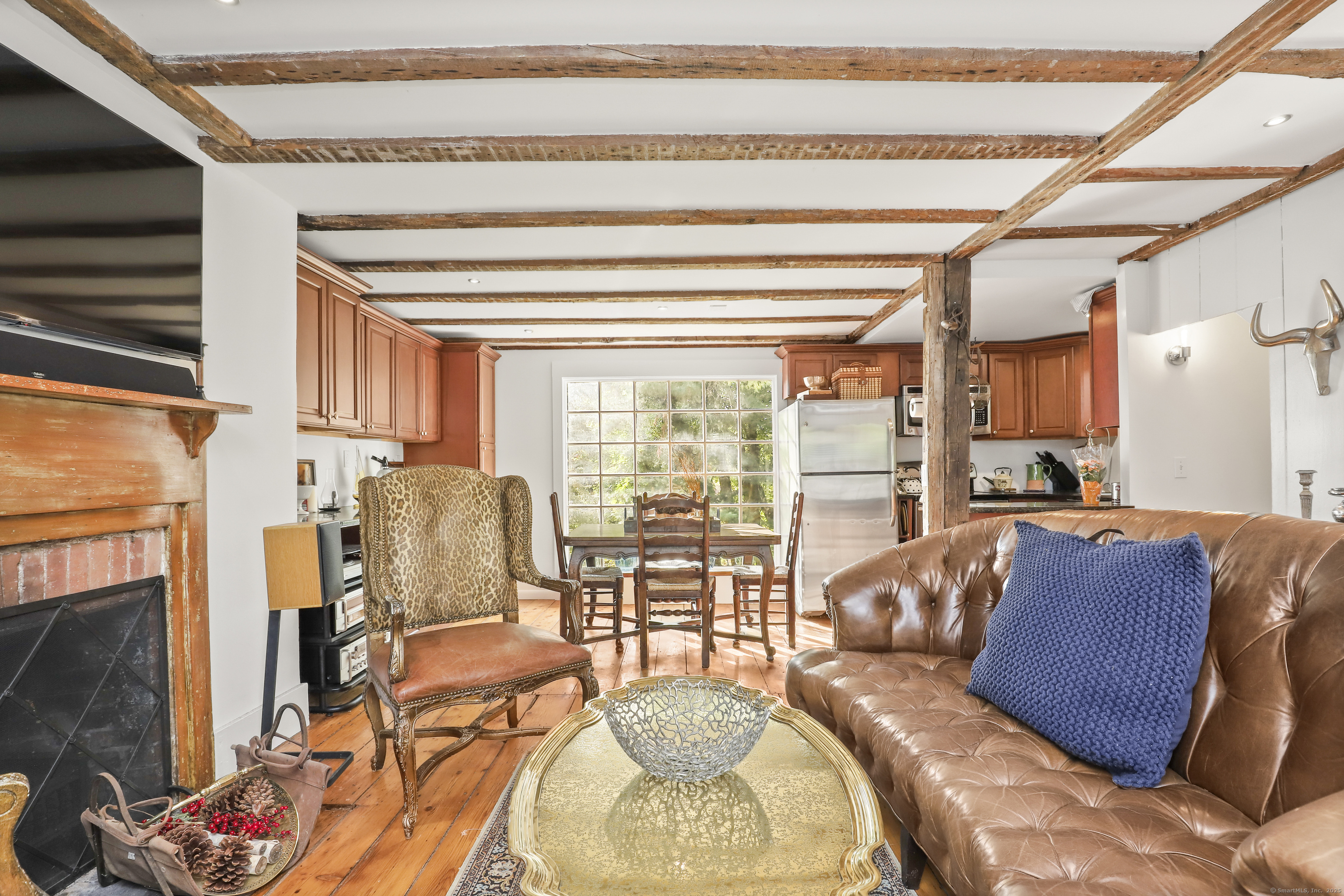 47 Hollow Tree Ridge Road Darien, CT 06820 - Photo 25 of 40 Historic Antique Hand Hewn Beams and Wide Plank Floors