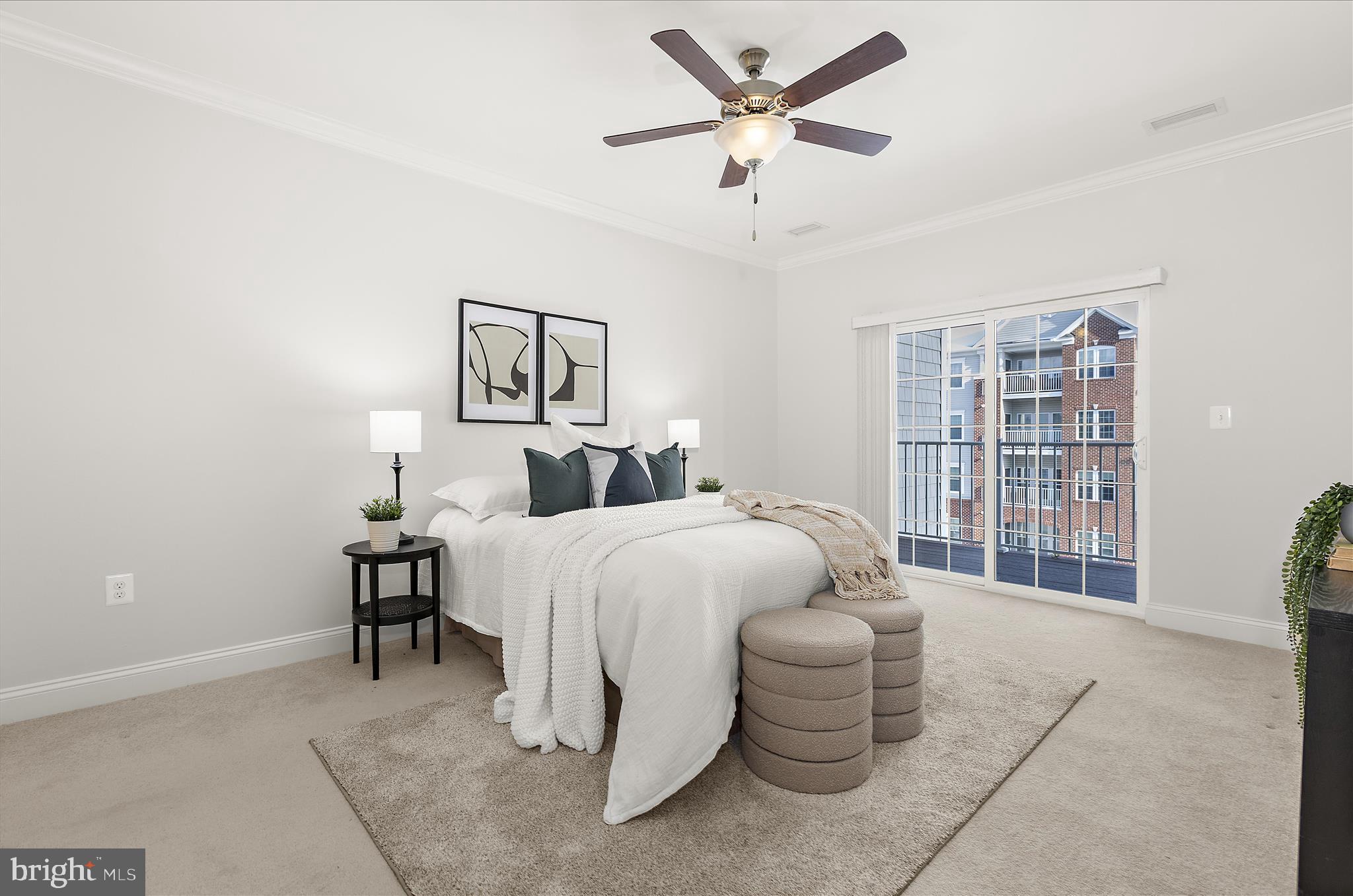 636 Wallingford Road, Unit 3J Bel Air, MD 21014 - Photo 21 of 59 a bedroom with a bed and a chandelier