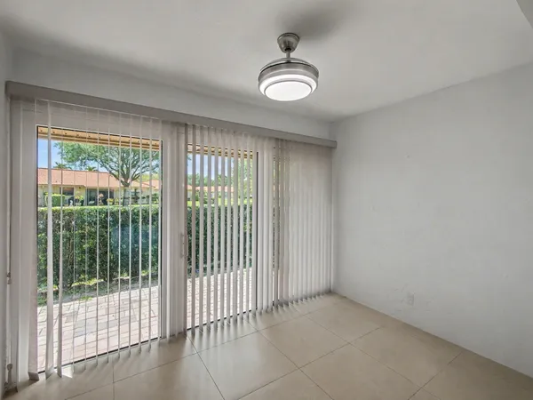 a view of a livingroom with a large window