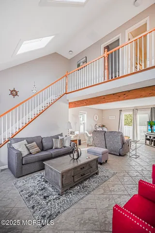 a living room with furniture