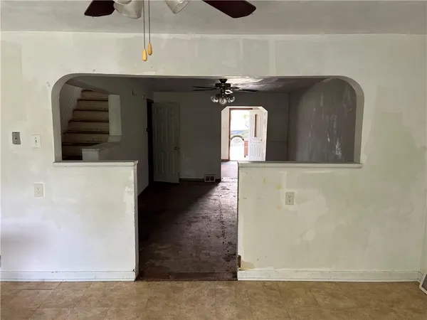 a front view of a house with entryway