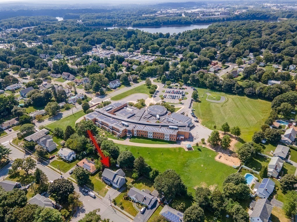10 Farrant Road Natick, MA 01760 - Photo 30 of 31 an aerial view of a house with a garden and lake view