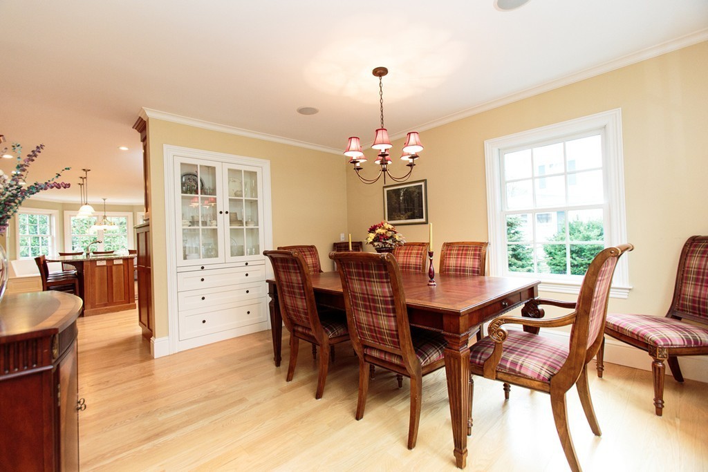 18 Thomas Road Wellesley, MA 02482 - Photo 4 of 24 a view of a dining room with furniture and chandelier