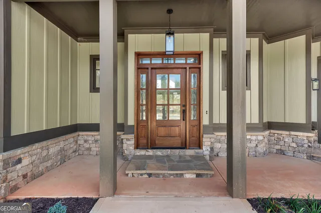 a view of a door with a glass door