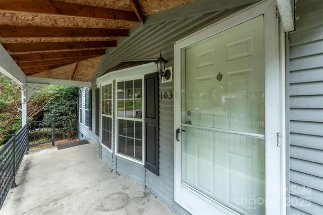 a view of a glass door with glass door