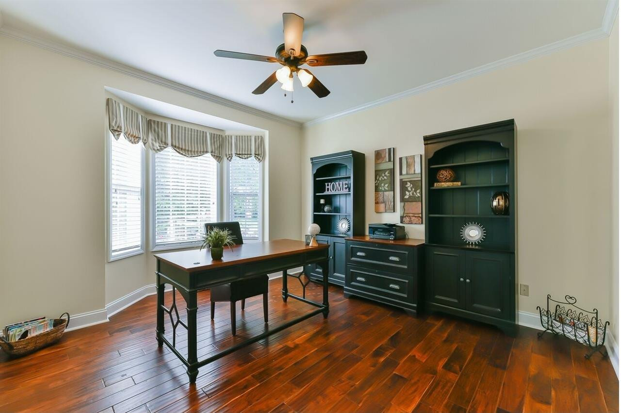 5529 Rush Springs Court Raleigh, NC 27617 - Photo 4 of 14 Glass french doors to close off or open up this gorgeous office. Who wouldn't want to work in here? Studio/Study/Office