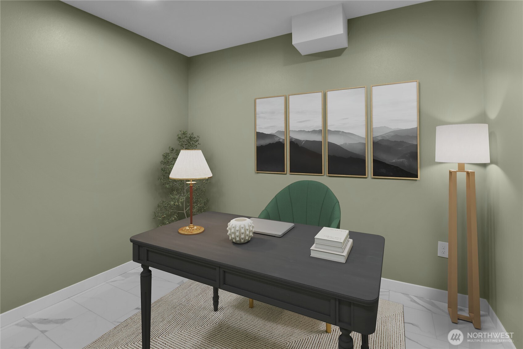 3117 Northeast 133rd Street, Unit D Seattle, WA 98125 - Photo 11 of 22 a workspace with furniture and lamp