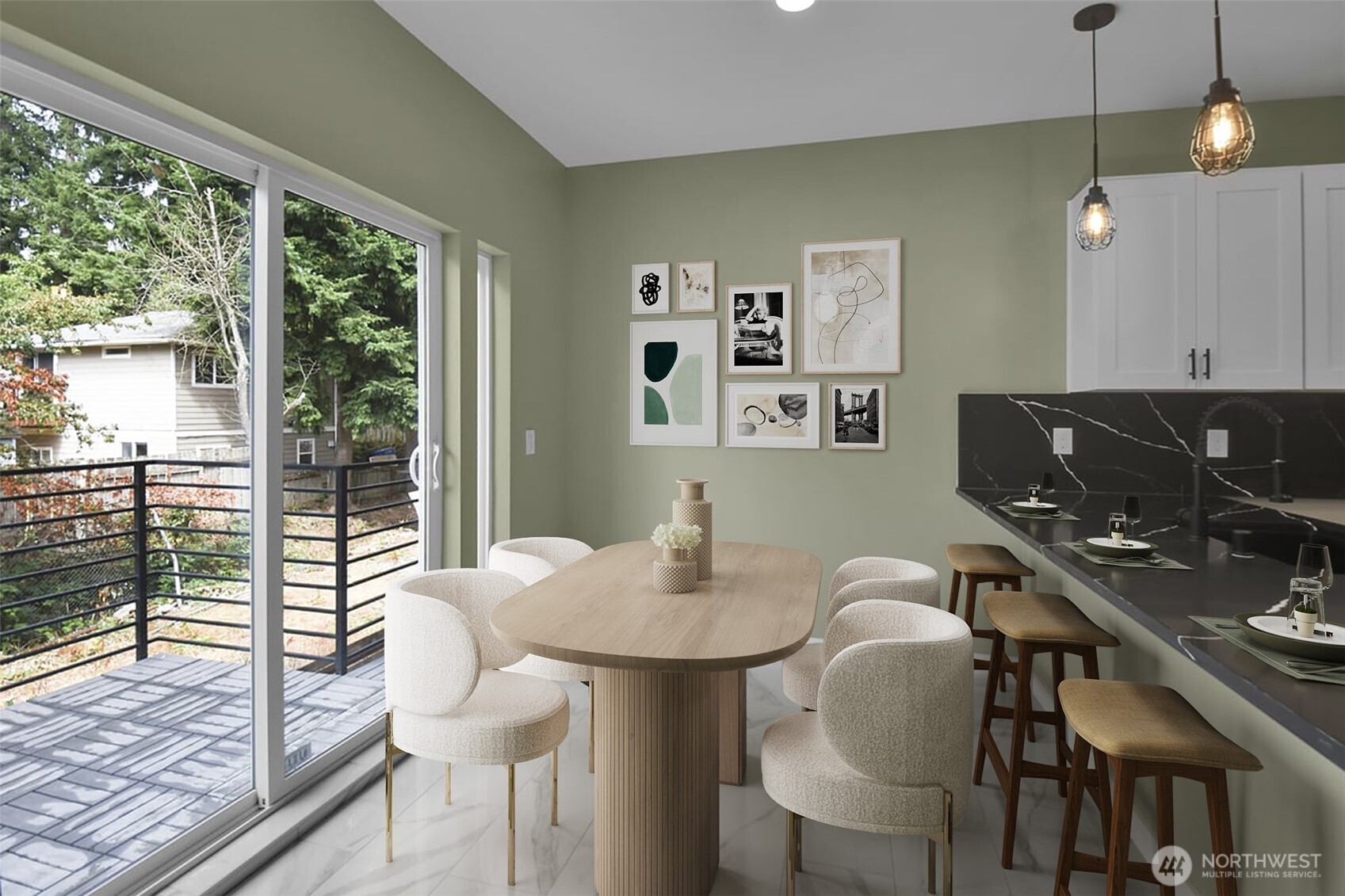 3117 Northeast 133rd Street, Unit D Seattle, WA 98125 - Photo 6 of 22 a view of a dining room with furniture window and outside view