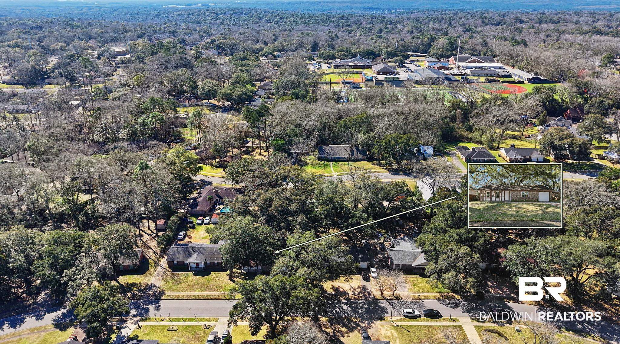 5817 Woodgate Road Mobile, AL 36609 - Photo 81 of 85 Bird's eye view featuring a residential view and a wooded view