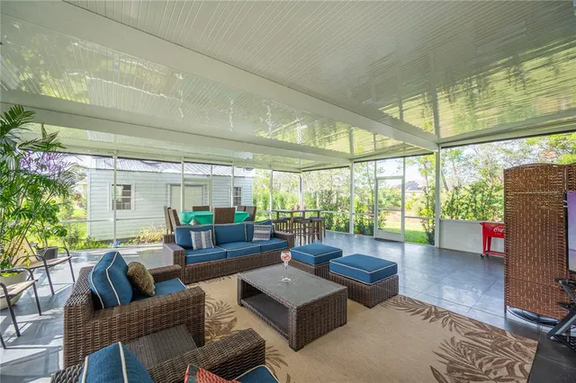 a living room filled with furniture