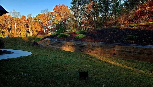 a view of a lake with houses