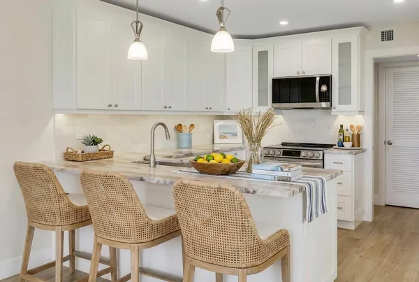 a view of a city and ocean view