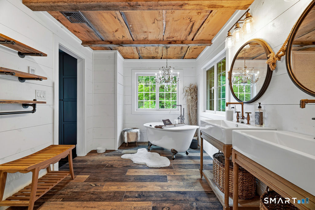 17 Florida Road East Haddam, CT 06423 - Photo 19 of 40 This spacious, one-of-a kind bath is so fabulous it even has copper between the ceiling boards.