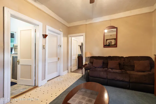 a living room with a couch and a coffee table