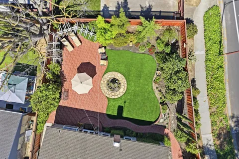 an aerial view of a house