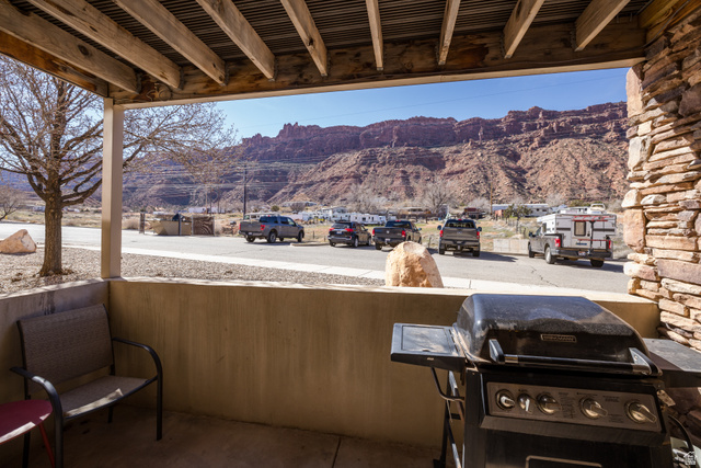 2511 Redcliff Road, Unit 3A Moab, UT 84532 - Photo 20 of 24 View of patio / terrace featuring area for grilling and a mountain view