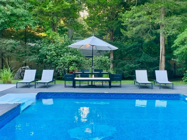 a view of a park with slide