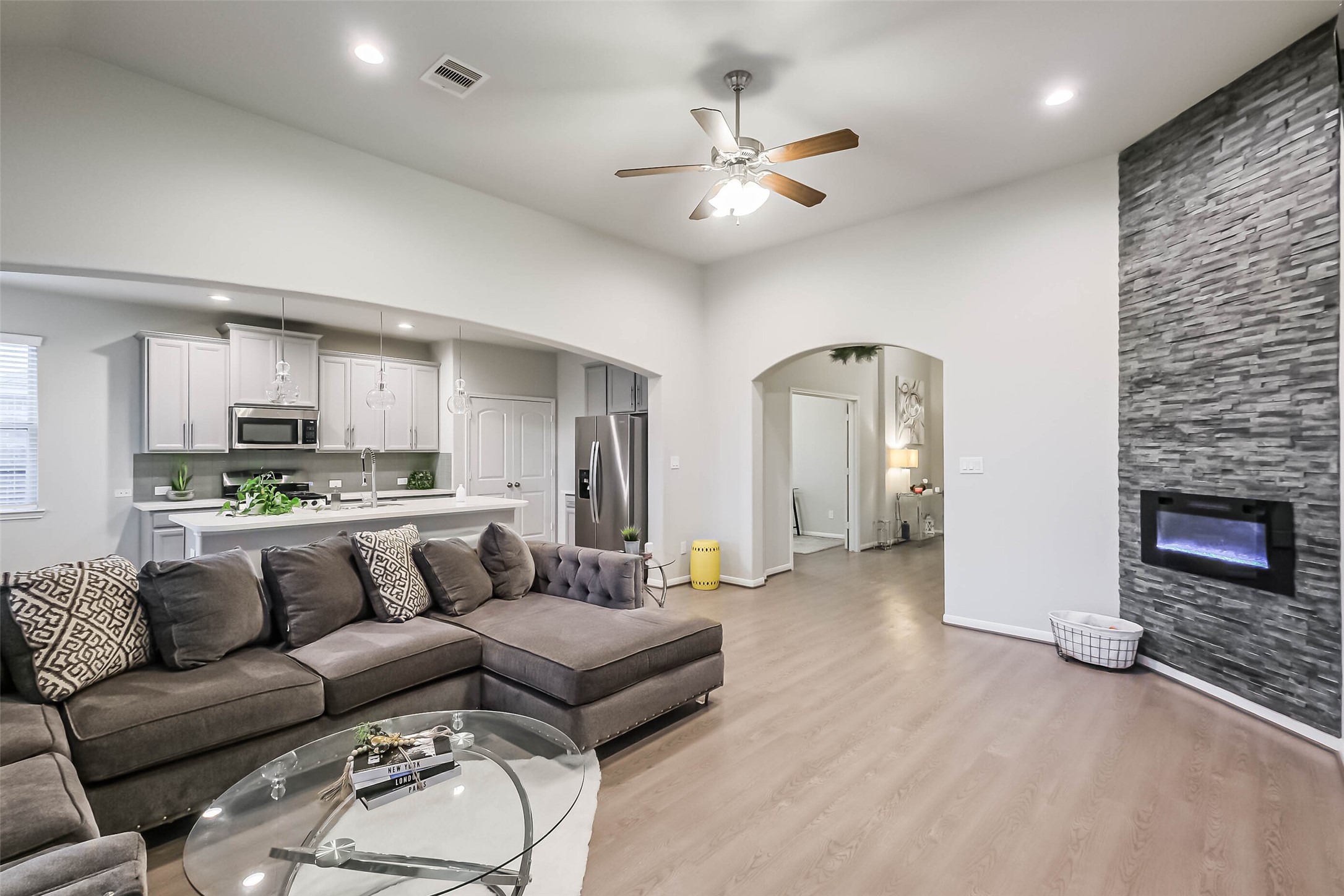 6214 Scott Way Rosenberg, TX 77471 - Photo 5 of 19 a living room with furniture and a fireplace