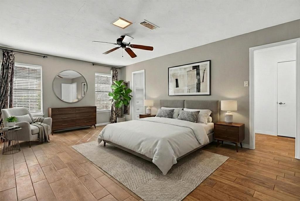 7117 Serrano Drive Benbrook, TX 76126 - Photo 14 of 26 Bedroom with wood finished floors and a ceiling fan