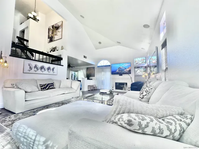 a living room with furniture